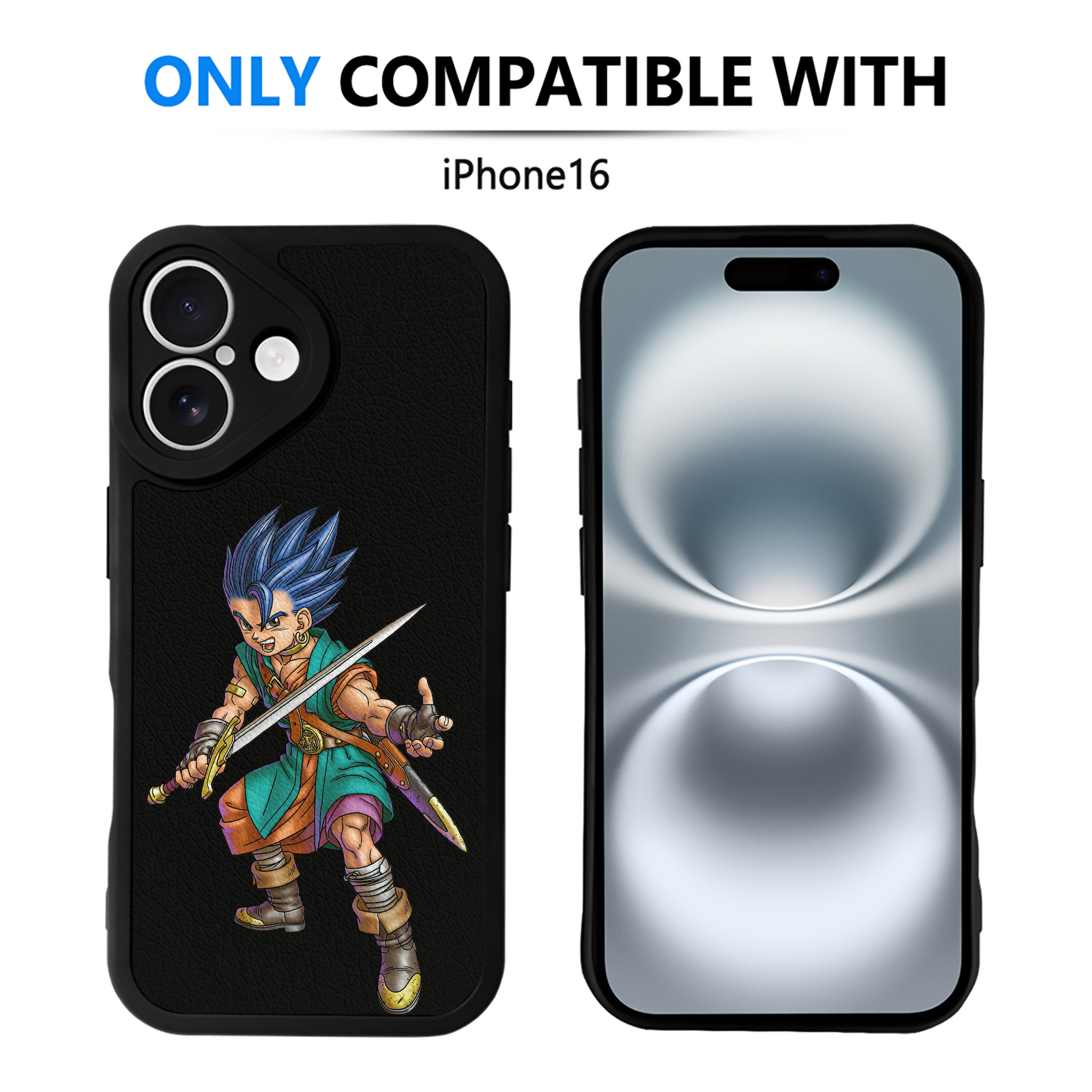 （画像用） ドラゴンクエスト Doragon Kuesuto Dragon Quest 【iPhone 16シリーズ対応】シリコンスマホケース（レザー調） 材質：シリコン